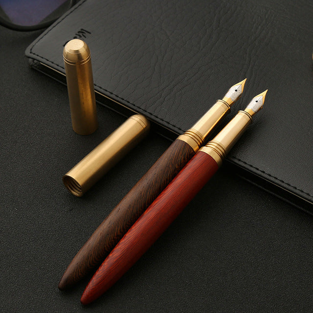 The Rosewood Vintage Brass Fountain Pen