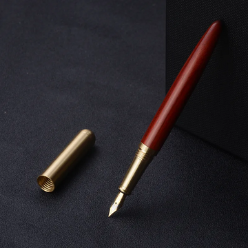 The Rosewood Vintage Brass Fountain Pen