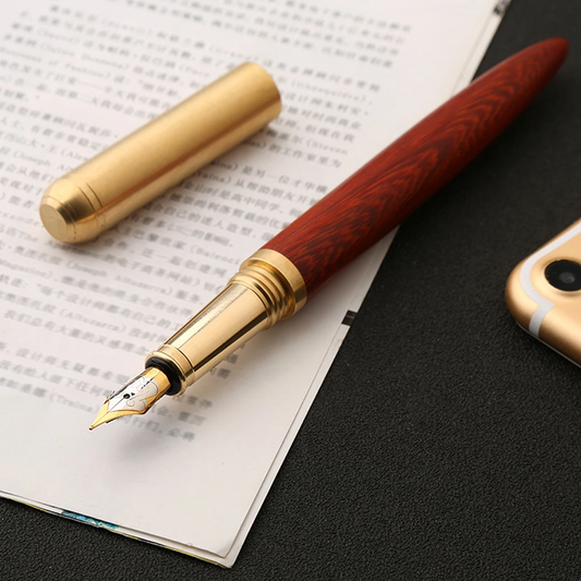 The Rosewood Vintage Brass Fountain Pen